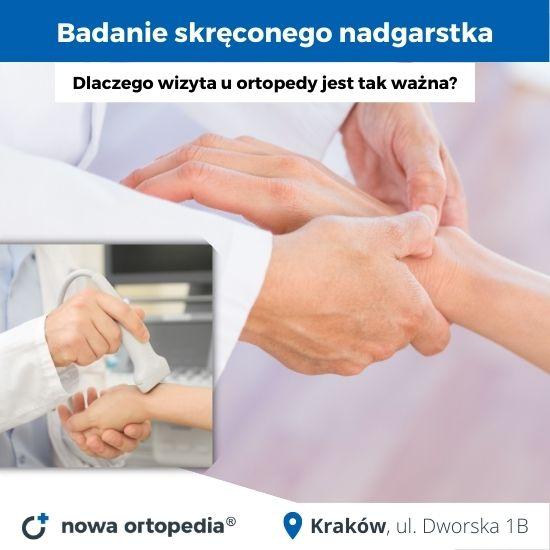 badanie skreconego nadgarstka przez ortopedę Kraków
